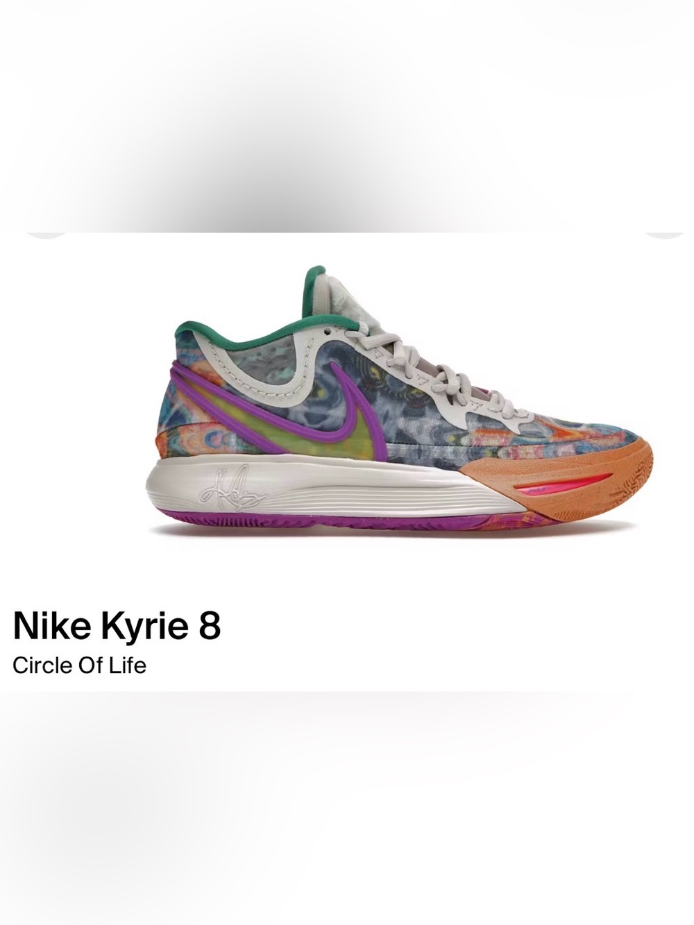 Kyrie 8 Circle of Life Nike Size 8.5, 10.5